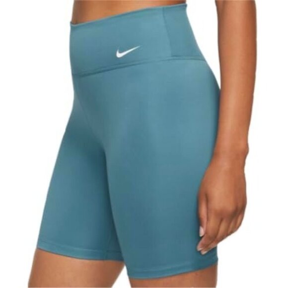 Nike One Women's Mid Rise 7" Tight Fit Shorts,‎ Large, aqua - Picture 1 of 4